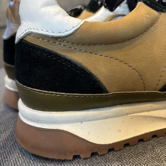Madewell Kickoff Trainer Sneakers size 10 Suede and Leather Black and Camel Tan - Picture 6 of 12